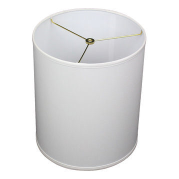 Fenchel Shades 12"x12"x14" Brass Spider Attachment Drum Lamp Shade, Linen White