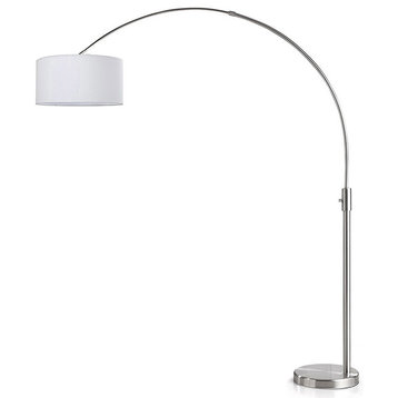Orbita Arch Floor Lamp, Dimmer, 12W Dimmable LED Bulb Included, Drum Shade, Whit