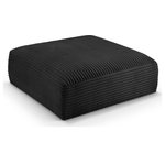 Meridian Furniture - Shaggy Upholstered Ottoman, Black, Corduroy Performance Fabric - Indulge in the allure of the Black Corduroy Performance Fabric Shaggy Ottoman by Meridian Furniture. Its captivating design and luxurious Black Corduroy Performance Fabric elevate any space with effortless elegance. Crafted with precision and durability in mind, this stunning piece becomes the focal point of gatherings, fostering moments of connection and warmth. Embrace sophistication and style with the Shaggy Ottoman, a testament to exquisite taste and timeless beauty.