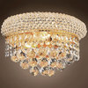 Bagel Design 2 Light 12" Gold Wall Sconce With Clear European Crystals