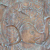 Consigned Vintage Ganesha Wall Sculpture, Indian Art, Custom Carved Barn Door