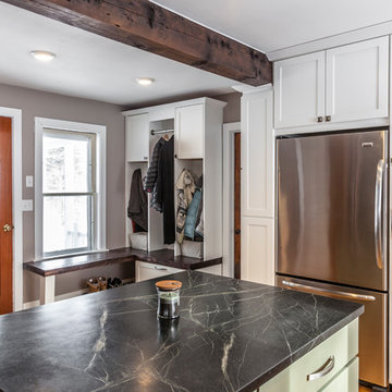 White Shaker Kitchen with soapstone countertops