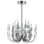Eurofase - Vice 6-Light Chandelier, Chrome - The Vice small chandelier features raised hand polished chrome arms with crystal accents with halogen lighting.&nbsp