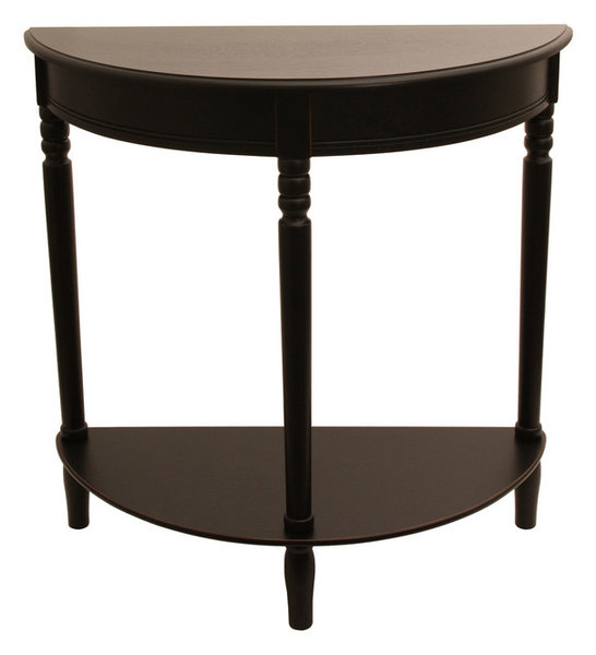 Simplicity Half Round Accent Table Walnut Traditional Console Simplicity Half Round Accent Table Black
