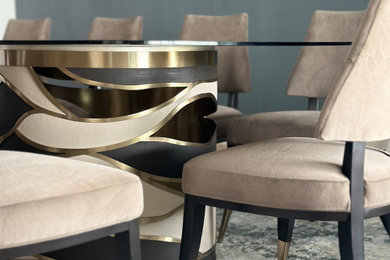 Inspiration for a modern dining room remodel in Other