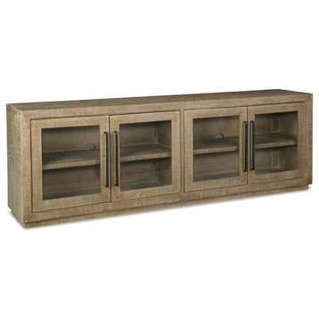 Ashley Furniture Waltleigh Wood Accent Cabinet in Distressed Dark Brown