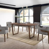 Modrest Jordan Modern Style Walnut & Grey Finish 7 Piece Dining Table Set