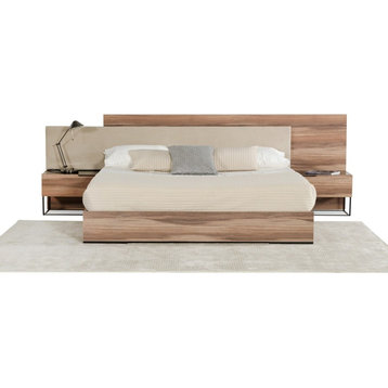 Nova Domus Matteo Italian Modern Walnut 5-Piece Bedroom Set, Eastern King