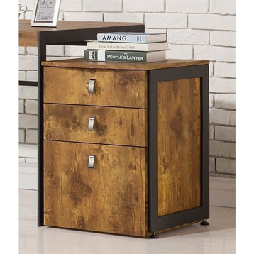 Bowery Hill 3-Drawer Traditional Wood Lateral File Cabinet in Nutmeg Brown