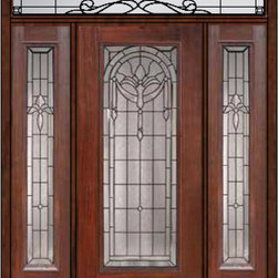 Prehung Sidelites-Transom Door 80 Fiberglass Palacio Full Lite Glass - Front Doors