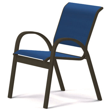 Aruba II Sling Cafe Chair, Textured Beachwood, Cobalt