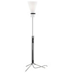 Mitzi by Hudson Valley Lighting - Julia 1-Light Torchiere Floor Lamp Polished Nickel/Black - Along its midcentury-modern shade of linen, Julia clasps a cuff of contrasting metals like a single statement piece of jewelry.