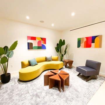 Art Curation for Mid-Century Living Room