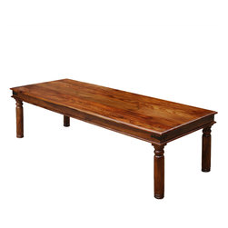 Solid Wood Large 10 Seat Rustic Dining Room Table Furniture - Dining Tables
