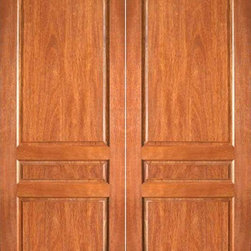 P-630 Interior Mahogany 3 Panel Double Door - Interior Doors