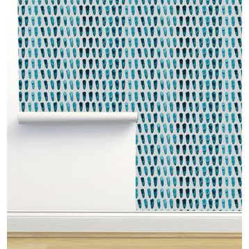 Snake Feels Blue White Wallpaper by Monor Designs, Sample 12"x8"