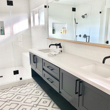 Boho master bathroom