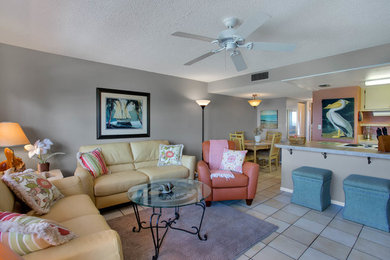 Living room - coastal living room idea in Tampa