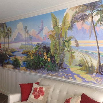 Large tropical Mural , Park Shore, Naples,FL