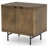 Sameah Cabinet Nightstand End Table, Aged Brass