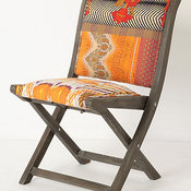 Terai Folding Chair, Orange Ikat
