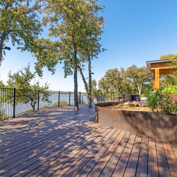 Waterfront deck with pool featuring Rustic Walnut composite decking