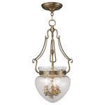 Livex Lighting - Duchess Chain-Hang Light, Antique Brass - As you design your dream area, remember that lighting plays a key role in creating the ideal ambiance. Because it works with more than one style, the Duchess Chain-Hang Light will transform your space into a retreat. This versatile piece measures 12 inches wide by 22 inches tall and features a stunning antique brass finish.