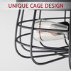 Kira Home Gage 15" 3-Light Cage Flush Mount Ceiling Light, Textured Black