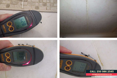 Signs of water damage and moisture behind your bathroom tiles?