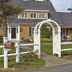 Custom Arbor with Manchester Post & Rail Fence - Pergolas