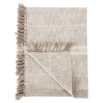 Lea 50"x 70" Throw Blanket in Ivory by Kosas Home