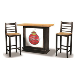 Sunset Trading - Sunset Trading Party 3 Piece Bar Set With Storage - Indoor Pub And Bistro Sets