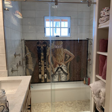Seductive Blonde Skier - Mosaic Art I Mozaico