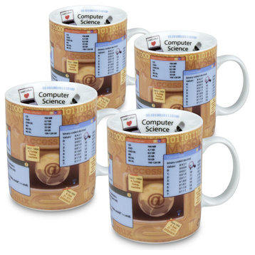 Set of 4 Mugs of Knowledge Computer Science