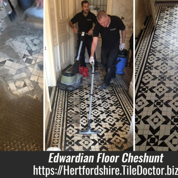 Edwardian Encaustic Tiled Floor Restoration in Cheshunt Hertfordshire