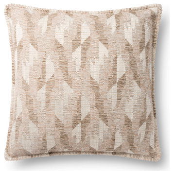 Loloi P0889 Decorative Throw Pillow, Beige, Down/Feather