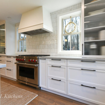 White Oak Kitchen with White Cabinetry & Modern Details