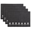 Skulls Embroidered Placemat, Set Of 4