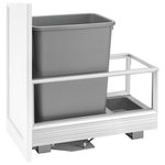 Rev-A-Shelf - Aluminum Pull Out Trash Container With Soft Open/Close, 12.25", 35 qt./8.75 gal - Looking for a sturdy, attractive pull out waste container that is perfect for any kitchen, look no further than this American made product. This fully assembled aluminum construction frame will not only close softly, but it will also assist you when opening your unit with its patented slide and dampener system.   All of the 5149 series also includes a 4-way adjustable door mount bracket that will finish off your installation by attaching your own cabinet door for easy operation. Available in various colors, widths and heights.