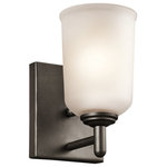 Kichler Lighting - Kichler Lighting 45572OZ Shailene - One Light Wall Sconce - Shailene One Light Wall Sconce Olde Bronze White Opal Glass *UL Approved: YES *Energy Star Qualified: n/a  *ADA Certified: n/a  *Number of Lights: Lamp: 1-*Wattage:100w A19 bulb(s) *Bulb Included:No *Bulb Type:A19 *Finish Type:Olde Bronze