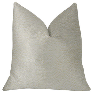 White Dove White Artificial Leather Luxury Throw Pillow, 18"x18"