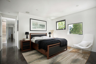 Cette image montre une chambre design.