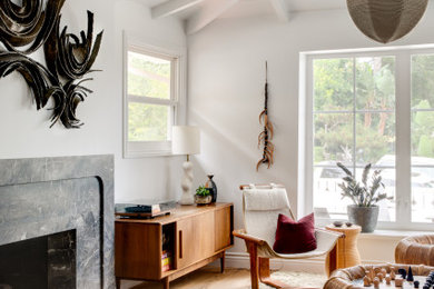 Trendy living room photo in Orange County