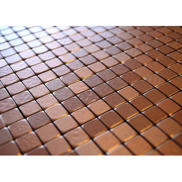 11.38"x11.38" Peel and Stick Backsplash Tile, "Copper Coin", Single Tile