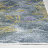Roxy Grey/Gold Visions Abstract Plush Area Rug, 6' X 9'