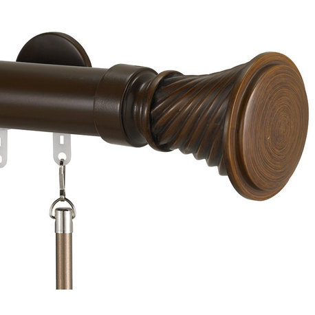 Deco Traverse Rod 2 With Elfin Finial, Sienna, 120