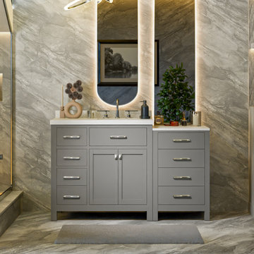 Caroline Parkway 57'' Grey Bathroom Vanity