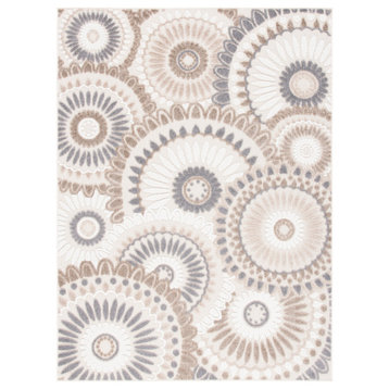 Safavieh Cabana Cbn382F Floral Country Rug, Gray and Ivory, 5'3"x7'7"