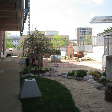 Rain Chains and a Mix of Materials, Shade and Sun