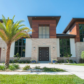 Stone and Ipe siding in Modern Home